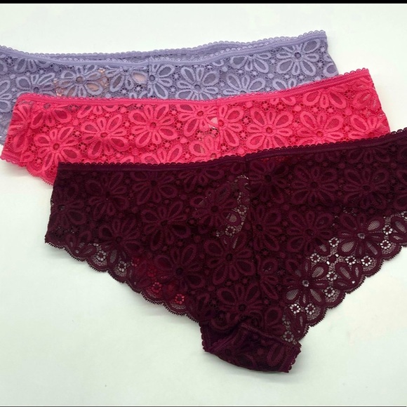 NWT Victoria's Secret Size S Cheeky Sheer Flower Lace Panties - Picture 2 of 11